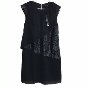 Illusion overlay Robert Rodrguez black shift dress
